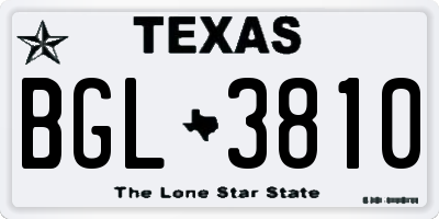 TX license plate BGL3810