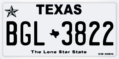 TX license plate BGL3822