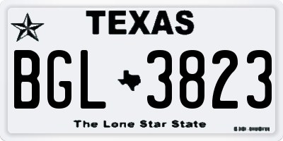 TX license plate BGL3823