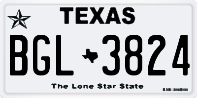 TX license plate BGL3824
