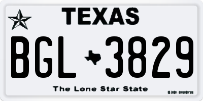 TX license plate BGL3829