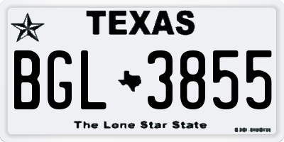 TX license plate BGL3855