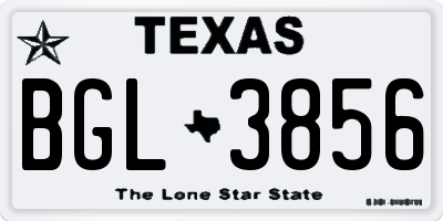 TX license plate BGL3856