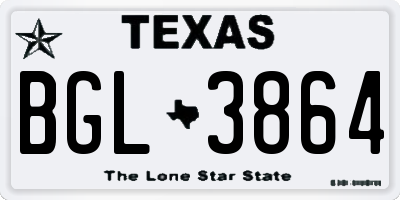 TX license plate BGL3864