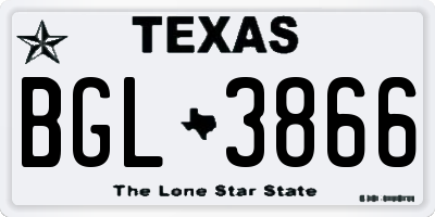 TX license plate BGL3866
