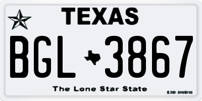 TX license plate BGL3867