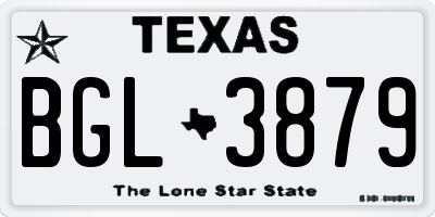 TX license plate BGL3879