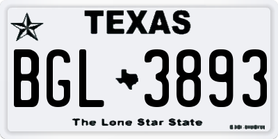 TX license plate BGL3893