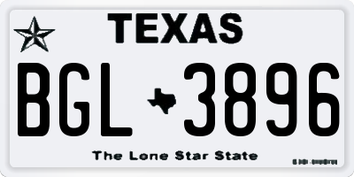 TX license plate BGL3896