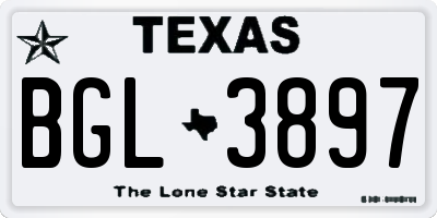 TX license plate BGL3897