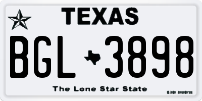 TX license plate BGL3898