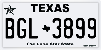 TX license plate BGL3899