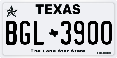 TX license plate BGL3900