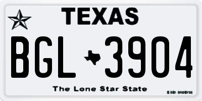 TX license plate BGL3904