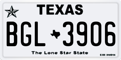 TX license plate BGL3906