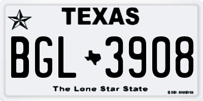 TX license plate BGL3908