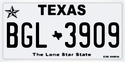 TX license plate BGL3909