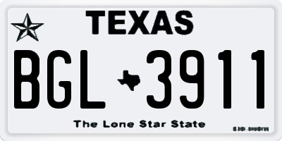 TX license plate BGL3911