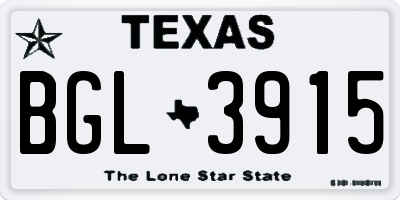 TX license plate BGL3915