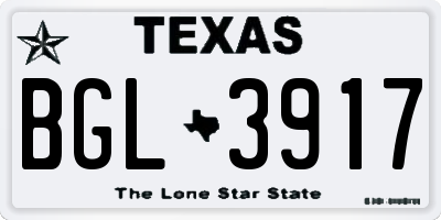 TX license plate BGL3917
