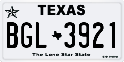 TX license plate BGL3921