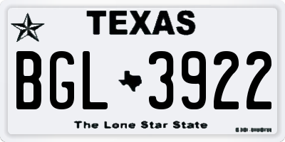 TX license plate BGL3922