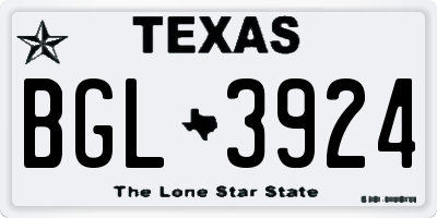 TX license plate BGL3924