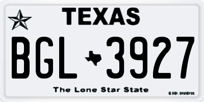 TX license plate BGL3927