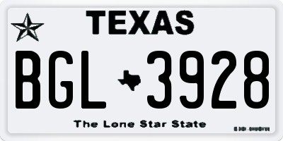TX license plate BGL3928