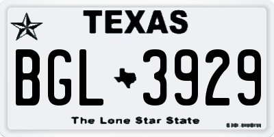 TX license plate BGL3929