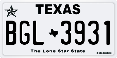 TX license plate BGL3931