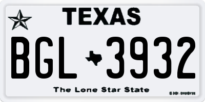 TX license plate BGL3932