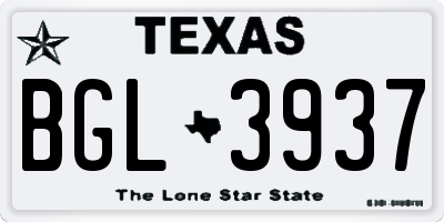 TX license plate BGL3937
