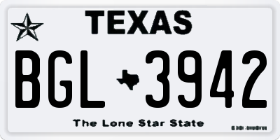 TX license plate BGL3942