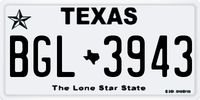 TX license plate BGL3943