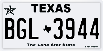 TX license plate BGL3944
