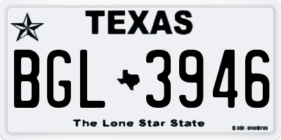 TX license plate BGL3946