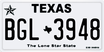 TX license plate BGL3948