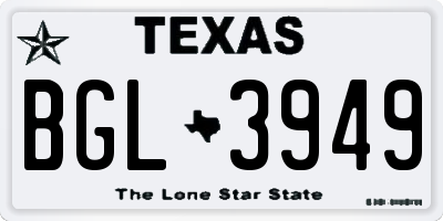TX license plate BGL3949