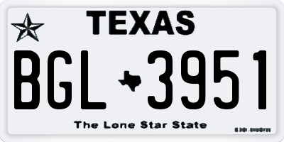 TX license plate BGL3951