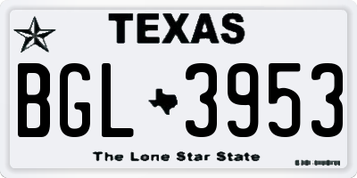 TX license plate BGL3953