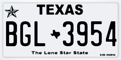 TX license plate BGL3954