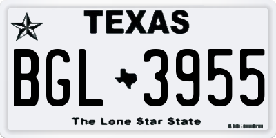 TX license plate BGL3955