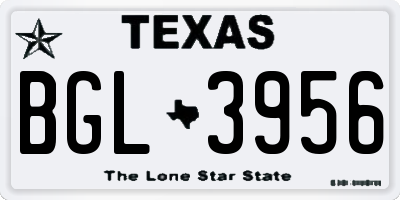 TX license plate BGL3956