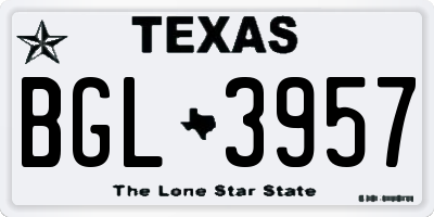 TX license plate BGL3957