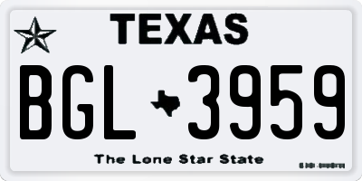 TX license plate BGL3959