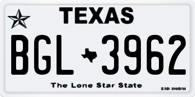 TX license plate BGL3962