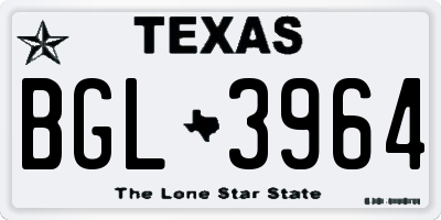 TX license plate BGL3964