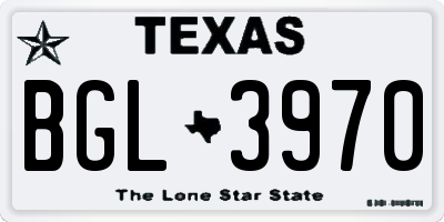TX license plate BGL3970