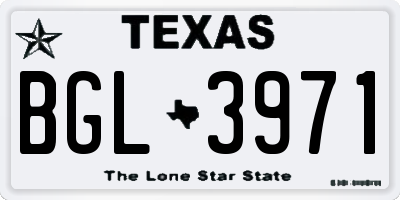 TX license plate BGL3971